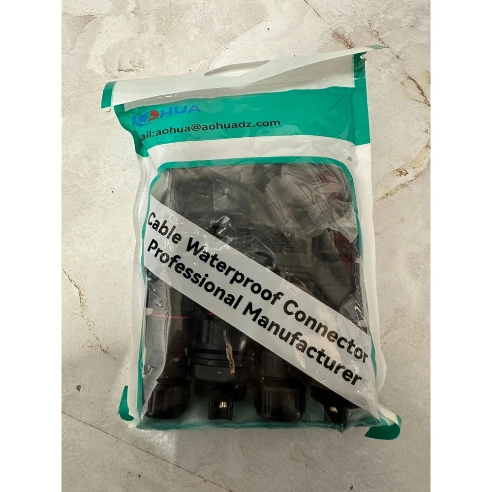 4-Pack AOHUA M20 Waterproof Connector 1503 FM‎ Outdoor Electrical Plug-New